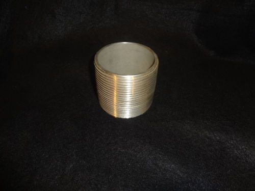 Nipple 2-1/2&#034; Pipe Thread,304 Stainless Steel,Sch 40,Lgth Close-Sold by each