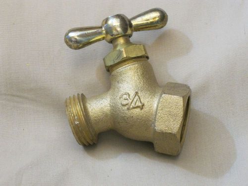 3/4&#034; Cast Brass Outdoor Hose Bib, Water Shut Off Valve, Female Threaded Near-New