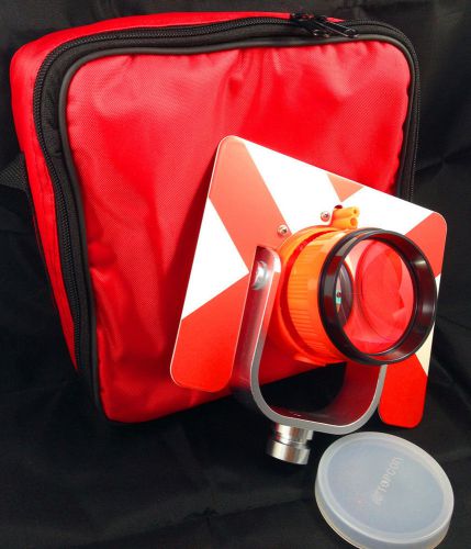 NEW RED All Metal Prism Set w/ Bag for topcon/sokkia/nikon/Pentax total stations