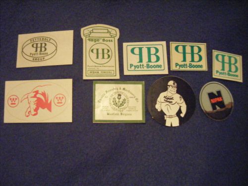 PYOTT-BOONE MSHA Coal Mining Hard Hat steel Trucking Drilling Oil Stickers lot