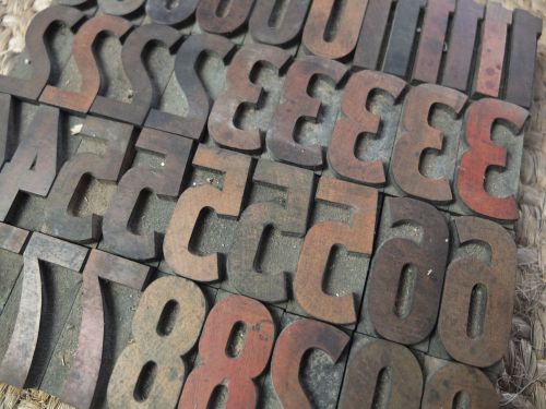 1.77&#034; - 39 pcs- NUMBER PARCEL LETTERPRESS wood, numbers printing blocks!!