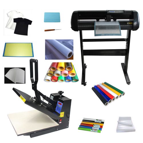 24&#034; cutting plotter heat press heat tansfer vinyl sign vinyl stencil package for sale