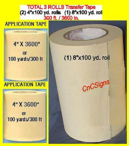 8&#034; 4&#034; 4&#034; rolls APPLICATION TRANSFER Paper TAPE for Vinyl Cutter PLOTTER new