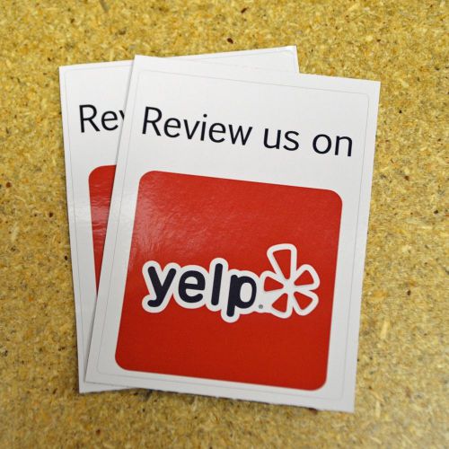 3 YELP STICKERS SOCIAL MEDIA DECALS or Twitter UrbanSpoon Instagram Google wifi