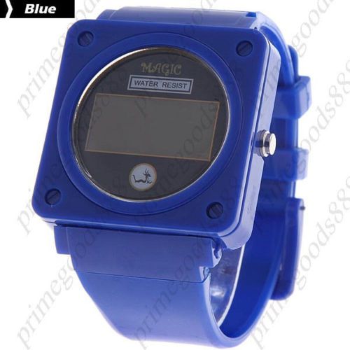 Touch Screen Unisex LED Digital Wrist watch Date Display in Blue Free Shipping