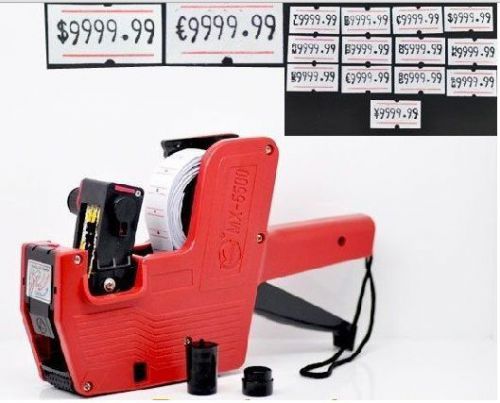Mx-5500 8 digits price tag gun labeler plus 10000 white / blank labels +1 ink for sale