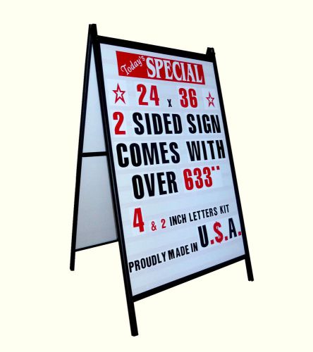 NEW A FRAME 2 SIDED SIDEWALK SIGN SANDWICH BOARD &amp; LTRS