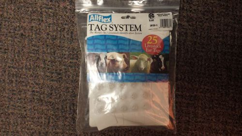 ALLFLEX Tag System 25 Livestock Ear Tags Medium Female Small Male WHITE Blank