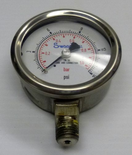 Swagelok Gauge 0-15 PSI 0-1 Bar