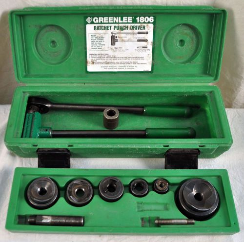 Greenlee 1806 Ratchet Punch Driver Set 1/2&#034; Thru 2&#034; - No Reserve &amp; Free Shipping