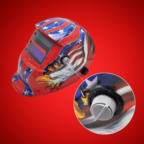 Red solar auto darkening welding helmet arc tig mig grinding welder mask eagle for sale