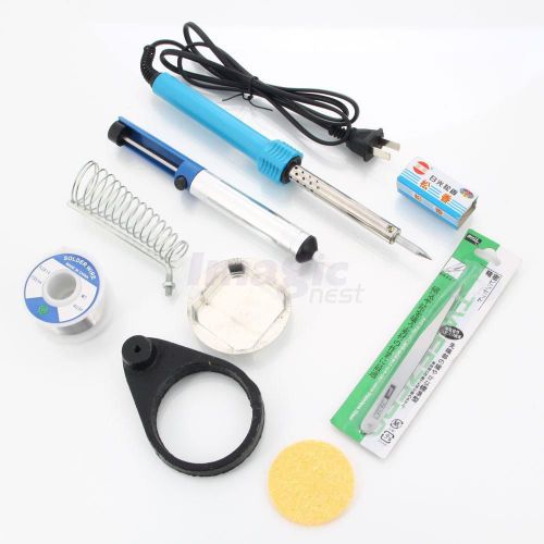 New 7in1 electric solder tools kit set w/ soldering iron stand desolder tweezer for sale