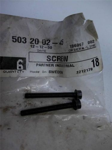 Partner Husqvarna McCullough 503200245 (2) Screws Genuine Tool Part Sweden New