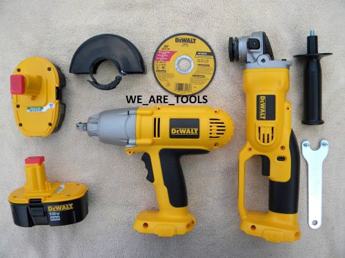 Dewalt dc411 18v grinder 4 1/2&#034;,dw059 impact wrench,2 dc9096 battery 18 volt xrp for sale