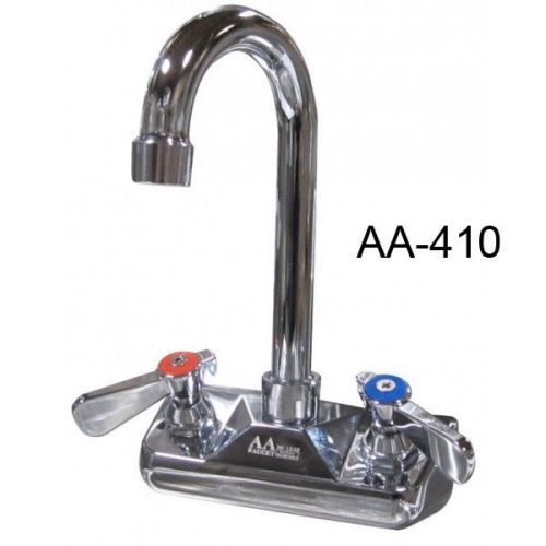 4&#034; wall mount faucet w/ 3-1/2&#034; gooseneck spout aa-410 for sale