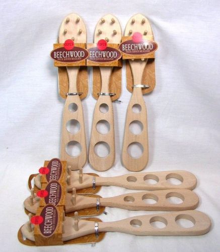 LOT OF 6 COPCO BEECHWOOD PASTA SERVER MEASURER SPAGHETTI KITCHEN TOOL SPOON A-9