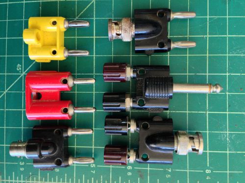 SIX VINTAGE POMONA ELECTRONICS BANANA PLUGS