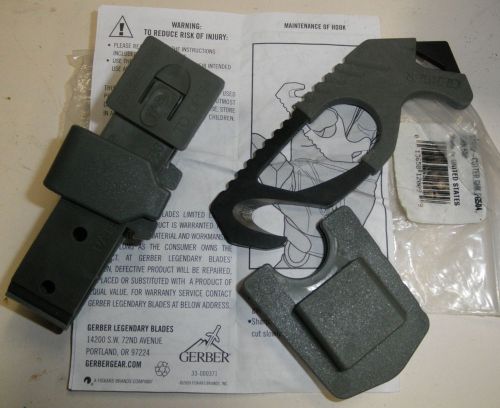 Safety Rescue Knife Gerber with Holster, Strap, Clip  Military Seatbelt V Cutter