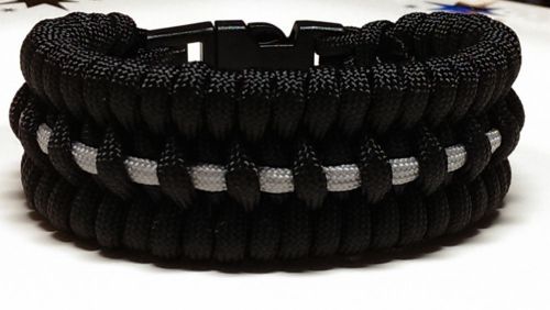 &#034;Thin Gray Line&#034; Correctional Officer Tribolite Braided Bracelet