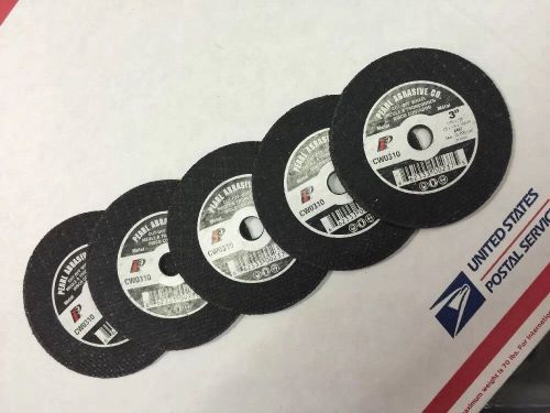 Pearl Abrasives CW0310 3&#034; x 1/16&#034;&#034; x 3/8&#034; Metal Cut-Off Wheel A46T 5 Pack