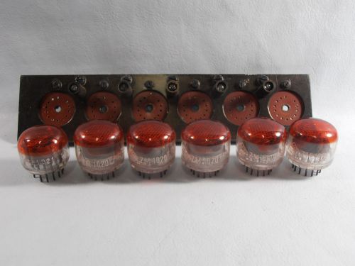 TELEFUNKEN ZM1020 5Pcs + 1 ZM1021 Nixie Indicator Tubes + 6 x Sockets / TESTED!!