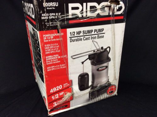 NEW RIDGID 500RSU 1/2 HP Cast Iron Submersible Sump Pump Vertical Float Switch