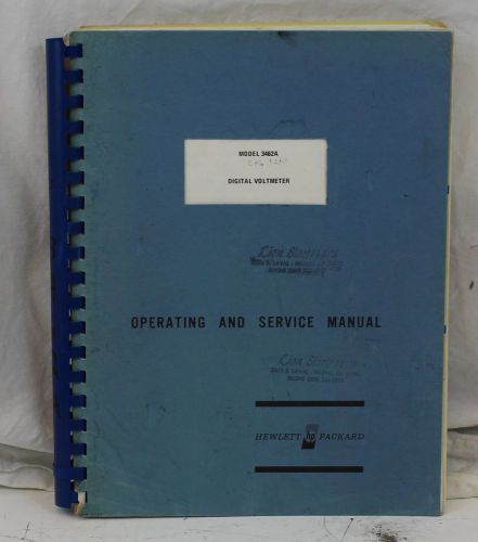 HP 3462A Digital Voltmeter Operating &amp; Service Manual Agilent