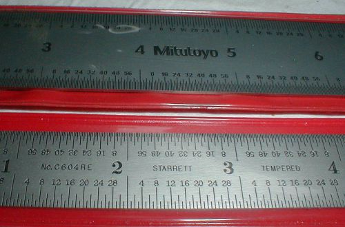 Starrett Satin Scale Rule C604RE Mitutoyo 18&#034; 182-241 USA Machinist Tools