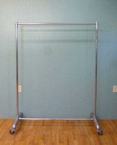 Art deco mid century cast iron chrome tanker propeller clothing rolling rack for sale