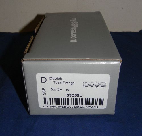 Ssp duolok bulkhead bulkhead union, 3/8 tube fitting x 3/ - box qty: 10 for sale