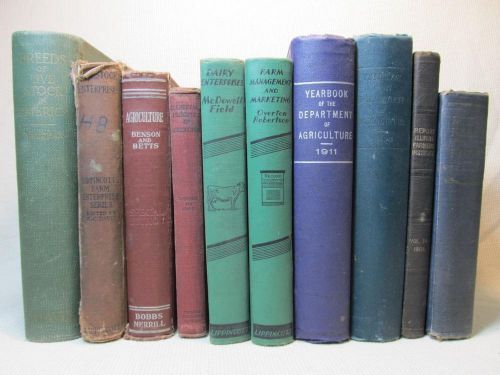 Lot of 10 FARMING BOOKS~Antique