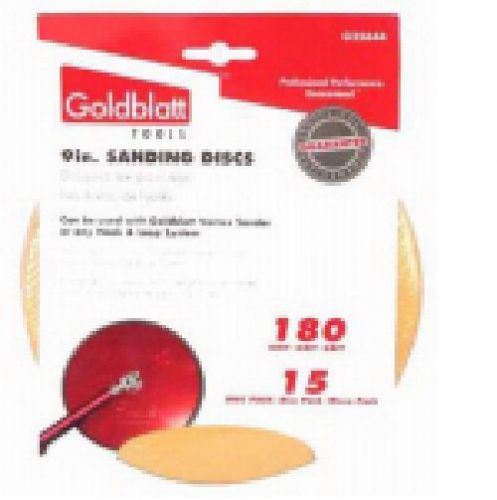 Goldblatt, vortex, 15 pack, 9&#034;, 180 grit, drywall sandpaper, hook &amp; loop system. for sale