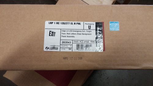 LITHONIA LIGHTING LRP 1 RC 120/277 EL N PNL EGDE LIT EM EXIT SEE PICS #A36