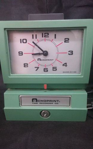 Vintage Acroprint 125NR4 Electric Print Time Clock Recorder Punch Card NO KEYS