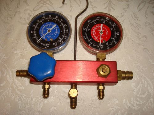 Robinair A/C Refrigeration Kit AC Manifold Gauge Set R12 R134A w/ Side can tap