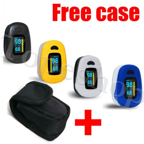 CE OXIMETER FINGERTIP PULSE BLOOD OXYGEN SPO2&amp;Heart Rate Monitor+black soft bag