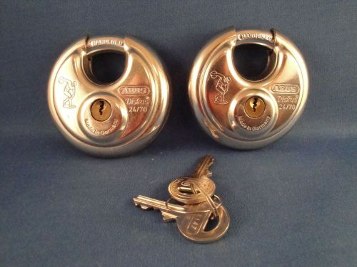 Abus Diskus set of 2 24/70 padlocks keyed alike