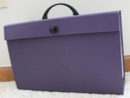 EUC PORTABLE LEGAL SIZE PURPLE FILE CASE 19 Folder Sections REAL ESTATE LAWYER