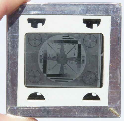 VINTAGE ~TV Test Pattern~ SILVER FOIL 35MM GLASS SLIDE