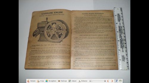 CIRCA 1920 HERCULES GAS ENGINE MANUAL