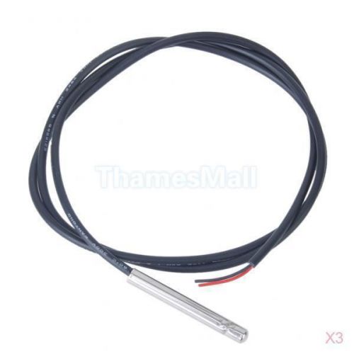 3x length 1m ds18b20 waterproof temperature probe temperature sensor -55~+125°c for sale