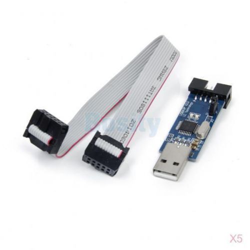 5pcs 51 avr isp programmer adapter usbasp downloader for atmel atmega attiny for sale