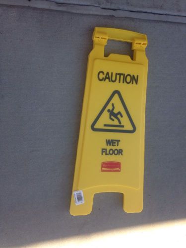 Rubbermaid 611277YW Caution Wet Floor Safety Sign, 2-Sided, 11&#034;x25&#034;, Yellow