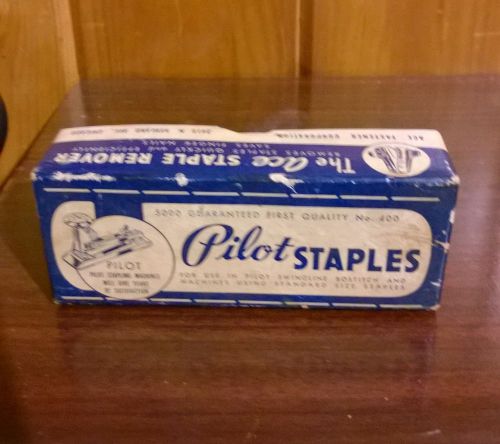 Vtg Box Of Pilot Staples #400 Standard Size Swingline Bostitch Advertising