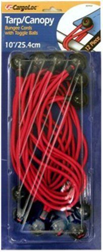 CargoLoc 82452 10-Inch Tarp Cords with Plastic Ball Hooks  12-Piece