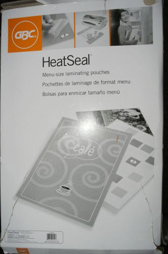 5mil GBC HeatSeal Crystal Clear Menu Size Pouches 100pk