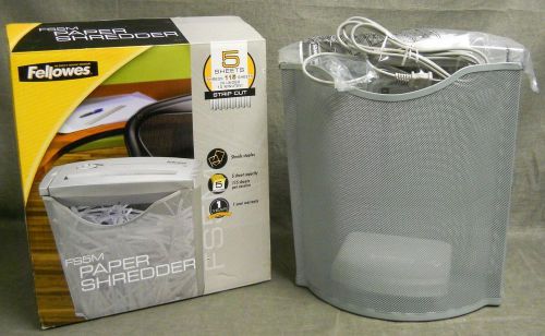 Fellowes FS5M Paper &amp; Staples Shredder 5 Sheet Capacity Powerful w/ Metal Bin