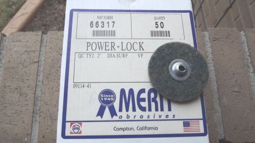 50 MERIT 2&#034; POWER- LOCK QC TY2 ABRASIVE DISCS - NIB