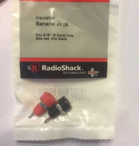 Female Panel Mount Insulated Banana Jacks One Red One Black RadioShack 274-725