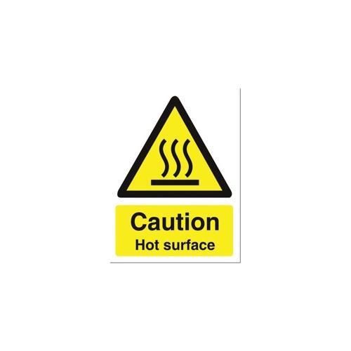 CS005SAV Stewart Superior Catering Sign Caution Hot SurfaceSelf Adhesive Vinyl